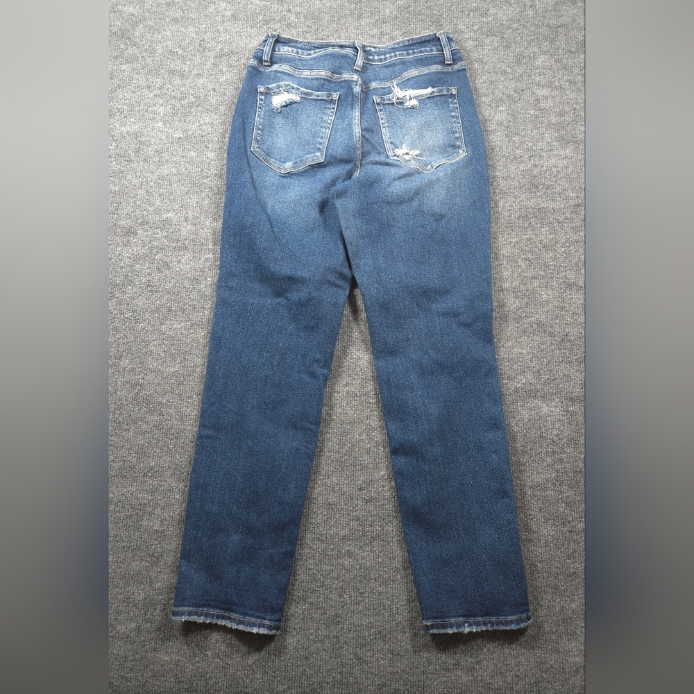 Flying Monkey High Rise Distressed Straight Leg Jeans Size 26 Medium Wash - Picture 7 of 10